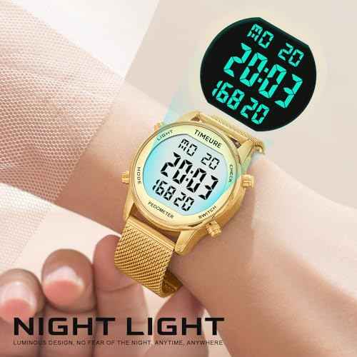 Women's Step Counter Pedometer Watch with Stainless Steel Bracelet, Stylish Design, No App, No Charging Needed for Step, Calorie, Distance, Alarm, Countdown Timer£¬TU-2401