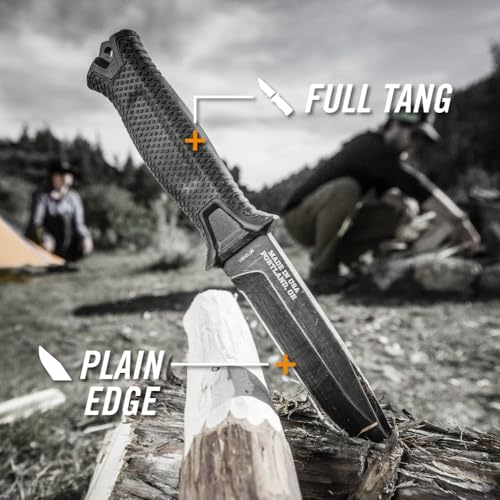 Gerber Gear StrongArm Knife - Fixed Blade - Tactical Knife for Survival Gear - Full Tang, 420HC Steel Blade - Camping Survival Knife - Made in USA - Plain edge, Coyote Brown