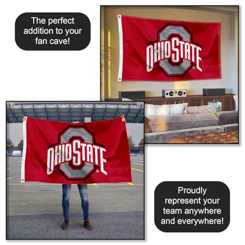 Ohio State Buckeyes 3x5 Outdoor Polyester Grommet Banner Flag - College Team Spirit