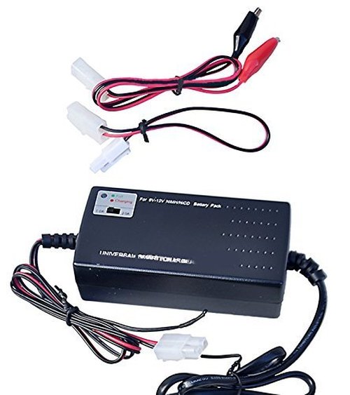 BULLDOG AIRSOFT Universal Smart AEG Charger Any 6V-12V Battery 1.0A/2.0A & NiMH High Power 9.6V 1600mAh Battery Buterfly Nunchuck Pack AEG Guns Mini Tamiya