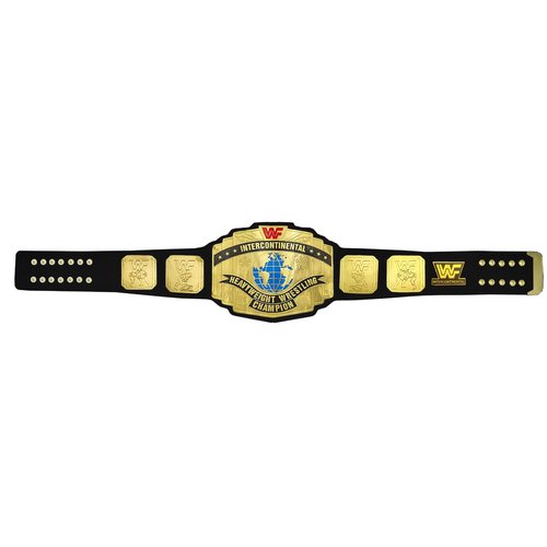 TRUE SAGA - Intercontinental Heavyweight Wrestling Wrestling Belt Class One Replica - Adult Waist Up to 46" - 2mm Metal (Black Strap)