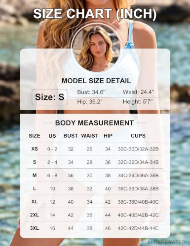 High Waisted Bikini Set for Women - Embroidery Print Ruffle Trim Two-Piece Swimsuit Large Black