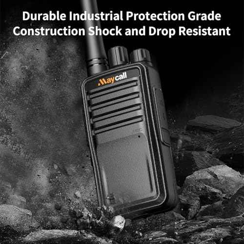 MC-528 Professional Walkie Talkies 2 Pack with Earpiece 2 Way Radio Long Range Rechargeable Portable Two-Way Radios One Click Frequency Matching Encrypted Call for Trip Camping Hiking Skiing