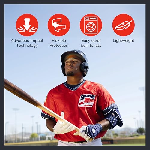 Baseball Elbow Guard - Impact-Absorbing Molded Protective Gear, Small-Medium, Black
