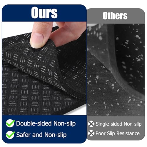 TOBWOLF 6PCS Treadmill Mat Pads - Non-Slip Anti-Vibration, 5MM Square