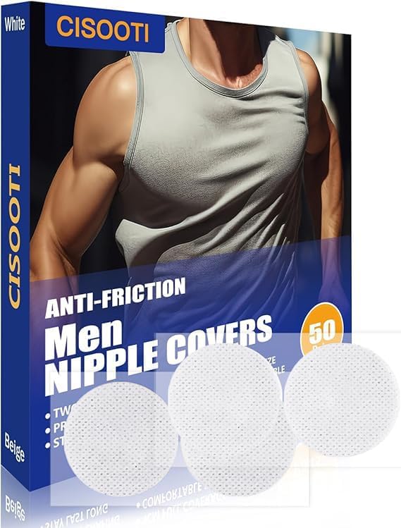 100 Pairs(200 Pieces) Men's Nipple Cover, Hide Nipple Tape, Anti-Chafing Nipple Covers for Sport and Daily Wear