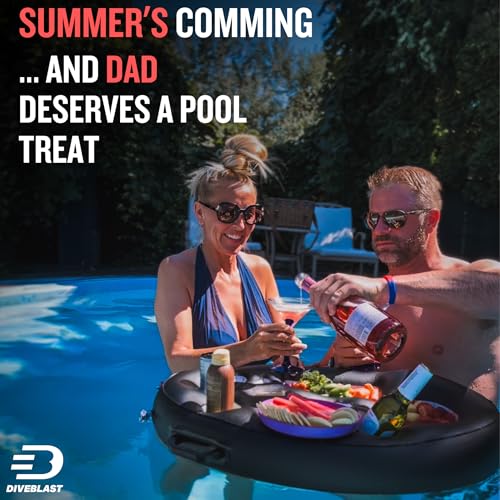 Floating Drink Holder for Pool and Hot Tub - Black, Supports Up to 50 LBS
