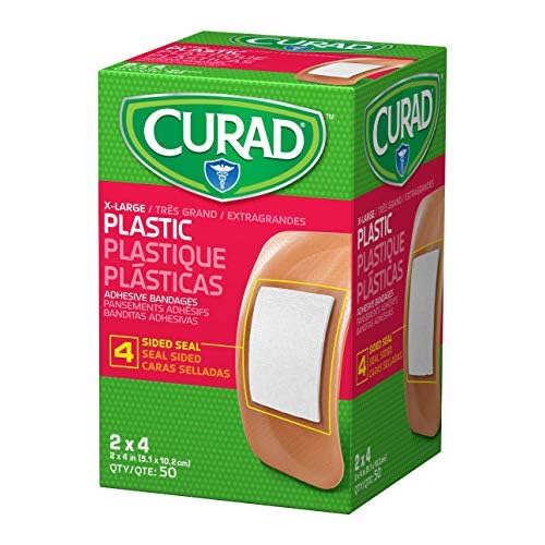 CURAD Plastic Adhesive Bandages 2" x 4", Not Made from Natural Rubber Latex, Pack of 600