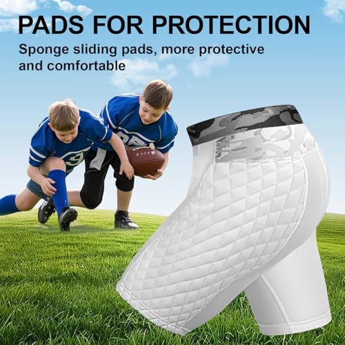 Youth Compression Shorts with Protective Cup for Baseball, Football, Lacrosse
