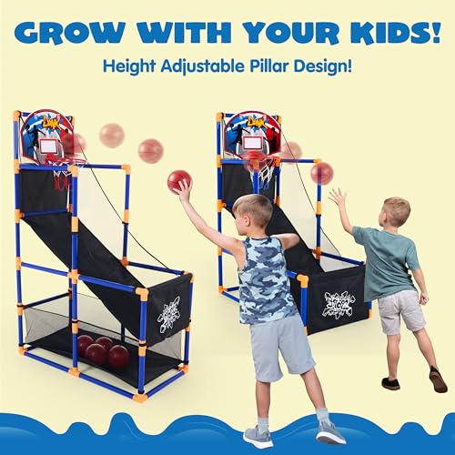 Joyin Arcade Basketball Game Set - Blue Classic Edition for Kids Indoor Outdoor Play