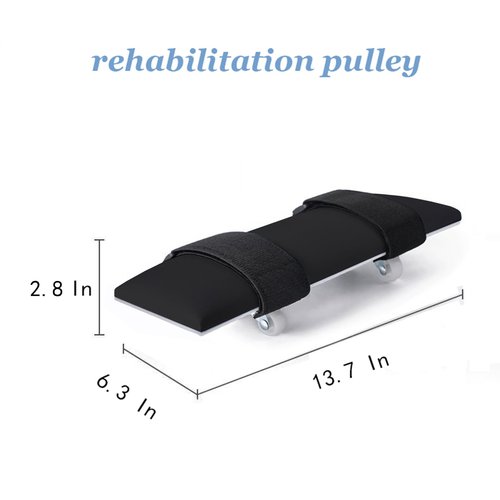 Desktop Rehab Skateboard 360° Roating Wheels Rehabilitation Trainer Shoulder and Arm Exercise for Stroke Hemiplegia Patients Improve Flexibility Stretching (black)