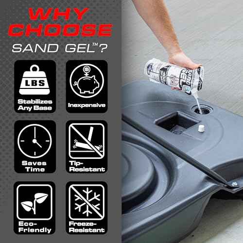 GoSports Sand Gel Weighted Base Filler for Indoor/Outdoor Basketball Hoops, Umbrella Bases, & More - 16 oz, Just Add Water