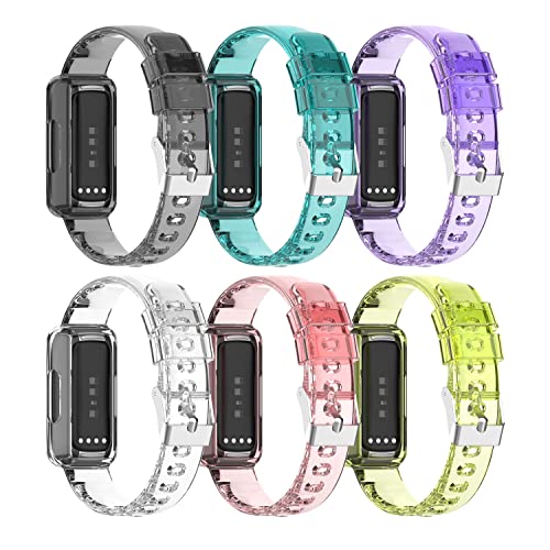 Clear Fitbit Inspire 3 Wristband with Built-in Protective Case - 6 Colors