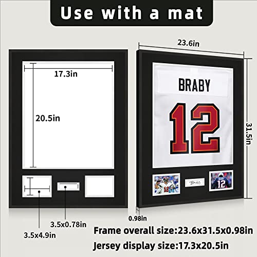 Aluminum Jersey Frame Display Case with Metal Frame and Mat - 1 Pack - Variation of Aluminum / 1 Pack