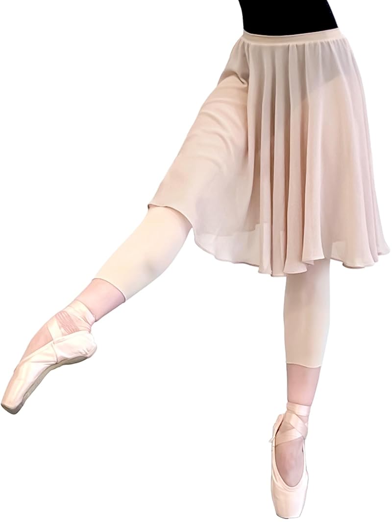 Ballet Skirt for Women with Big Hem, Elastic Waistband — Variation Nude+29 Regular
