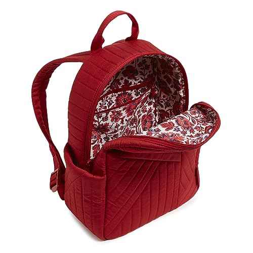 Vera Bradley Women's Cotton Small Backpack, Cardinal Red, One Size