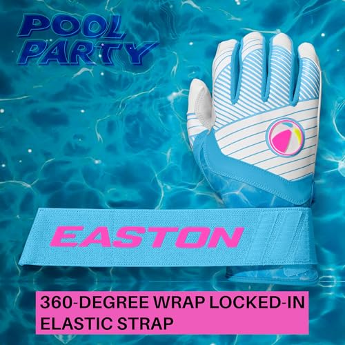 Easton Walkoff Ethos Locked-In Adult & Youth Baseball Batting Gloves - Pool Party / Medium