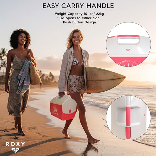 Roxy 10 Qt Portable Insulated Cooler Box - Pink Beach & Picnic Cooler