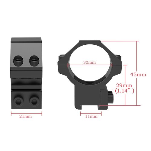 TPO 30mm Dovetail Scope Rings for 3/8" 11mm Dovetail Rails Medium/High Profile Airgun Mount (Medium Profile-2pcs) AG30-M114