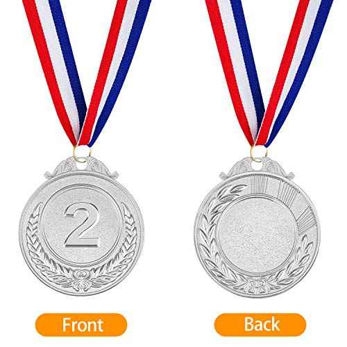 Award Medals 1st 2nd 3rd (Gold, Silver, Bronze) Metal Style Winner with Neck Ribbon, 2 Inches