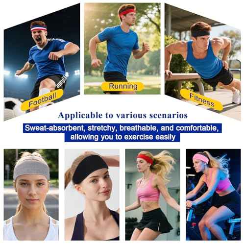 Sports Headbands for Men,Mens Running Headband Moisture Wicking Workout Headband,Running,Cycling,Basketball,Yoga,Football,Unisex