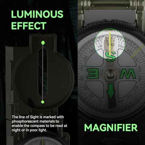 Compass Hiking Survival, Wilderness Survival Compass for Kids- Magnetic Gear Set Navigation Map- Backpacking Camping Hunting Survival