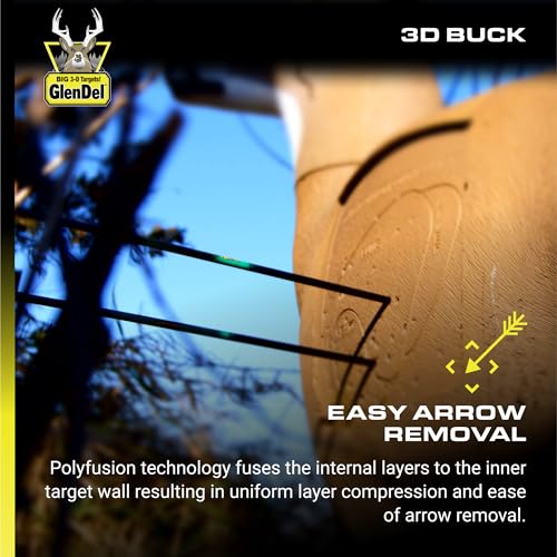 GLENDEL Buck 3D Archery Target with Replaceable Insert Core, GlenDel Buck w/4-sided Insert, Brown
