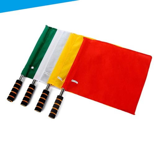 GANAZONO 4pcs Referee Flag Volleyball Line Judge Flags Stainless Steel Sponge Handle Track and Field Sports Training Volleyball Referee Equipment 45x36cm
