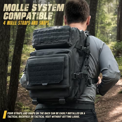 WYNEX Black Tactical Molle Admin Pouch Laser-Cut EDC Organizer Tool