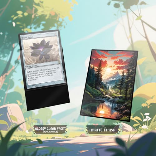 MTG Card Sleeves - Taiga Red Green Fantasy Dual Lands Series - 100 Count Standard Size TCG Art Sleeves