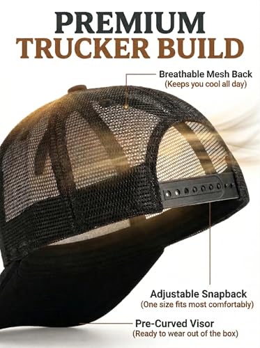 Leather Trucker Hat for Men & Women - Jesus-Black Variation