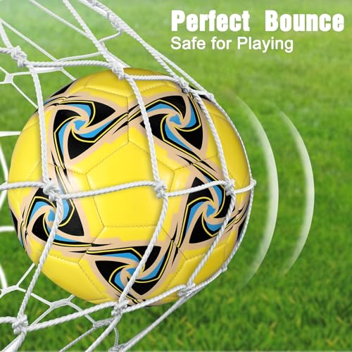 Deekin 6 Pack Kids Soccer Balls with Pump Size 4 Bright Colors Bulk