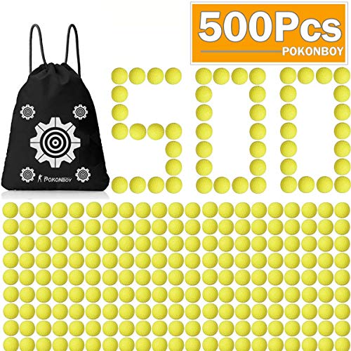 500-Round Nerf Compatible Refill Balls Pack with Storage Bag