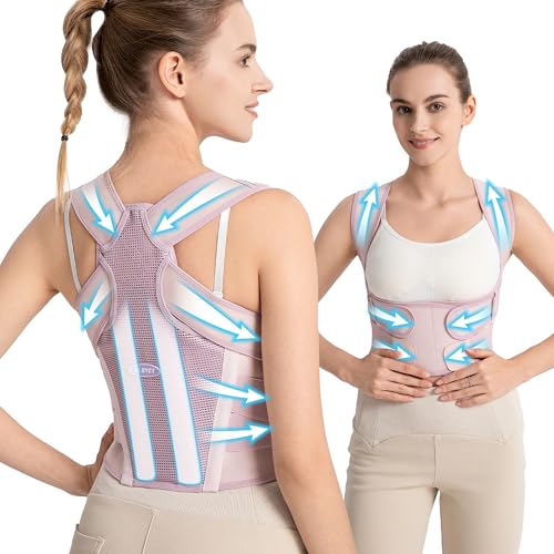 Purple Posture Corrector for Women with Shoulder Support & Back Brace - S/M