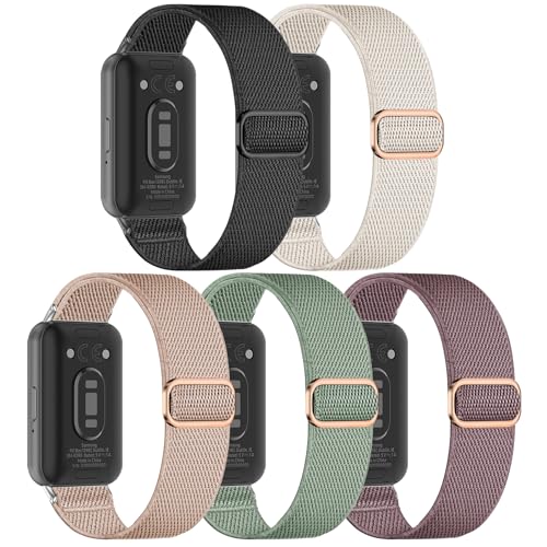 Conidido 5 Pack Sporty Nylon Watch Bands for Galaxy Fit 3 SM-R390 - Adjustable, Lightweight, Elastic - Variation Pack2