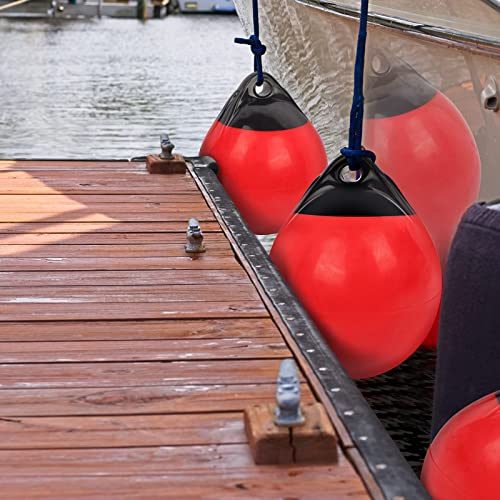 Red Marine-Grade Inflatable Boat Mooring Buoy 11.4x14 inch for Docking & Water Safety