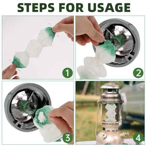 Thinp 6 Pcs Lantern Mantles,3-Layer Propane Lantern Mantles Insta-Clip 2#95 Mantles Gas Lantern Mantles with 2 Install Clip Accordion Shape Mantles for Gas Lantern