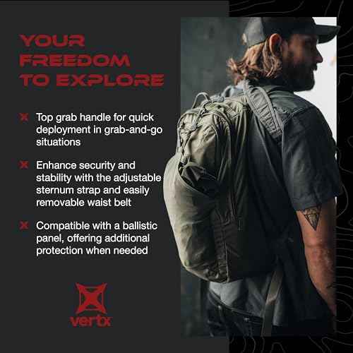 Vertx Long Walks Pack 15L Tactical Backpack Concealed Carry EDC Gear Bag for CCW, Travel, Work, Hiking, Outdoors, It's Black