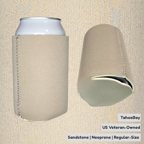 Neoprene Can Cooler Sleeves Bulk 12oz Set - Sandstone