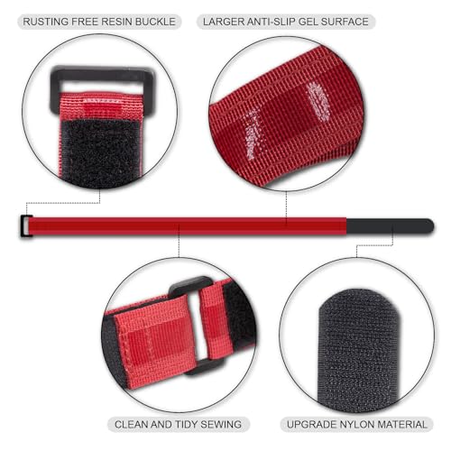 Heavy Duty Bicycle Wheel Strap - Adjustable Bike Rack Tie-Downs with Anti-Slip Gel Grip, 2-Pack