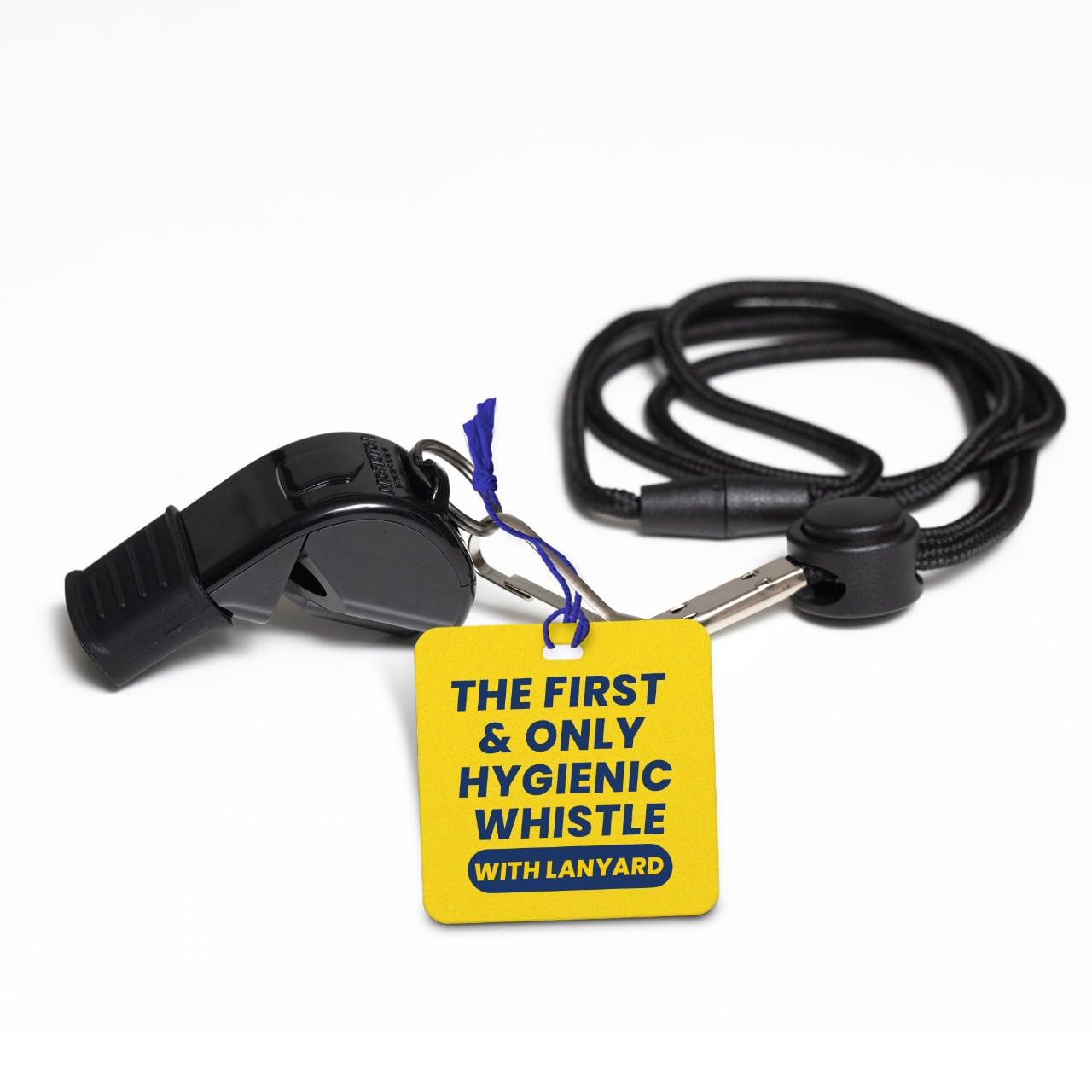 The Protector Whistle P51 - Loud Whistle for Adults Emergency Use - Plastic Safety Whistle with Breakaway Lanyard - Survival Whistle for Hiking, Camping, Kayaks, Marine, Lifeguard, Sports - Black