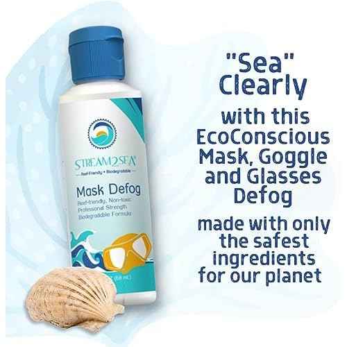 STREAM 2 SEA Mask Defog, Reef Friendly Defogger Coating Anti Fog Mask for Glasses, Snorkel Mask, Scuba Divers, Ski Goggles and Sports Glasses Equipment