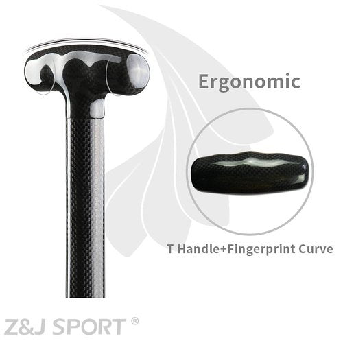 Z&J SPORT Dragon Boat Paddle Full Carbon IDBF Approved Dihedral Blade Oval Shaft (52inch)