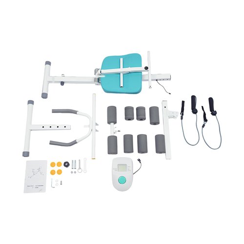 Foldable Exercise Ab Abdominal Body Shaper Cruncher Sit Up Trainer Machine, Adjustable Core Workout Equipment with LCD Display, Resistance Bands, for Home Gym Fitness
