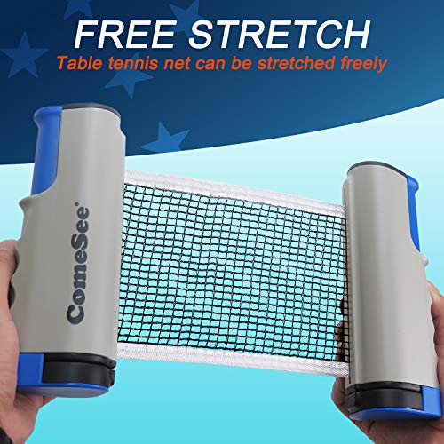Gray Retractable Ping Pong Net for Any Table - Portable Table Tennis Equipment