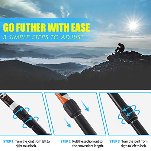 Multipurpose Telescopic Trekking Poles - Lightweight Aluminum Hiking & Hunting Sticks