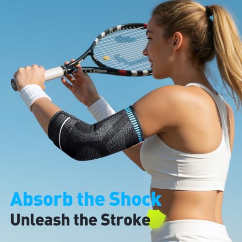 Elbow Compression Sleeve XL with Gel Pads for Tennis & Golf Pain Relief - Breathable Support