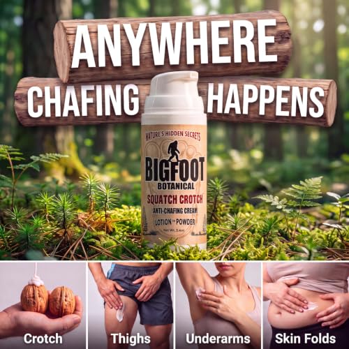 Bigfoot Botanical Squatch Anti-Chafing Cream Men Women Fragrance Free Moisture & Sweat Defense