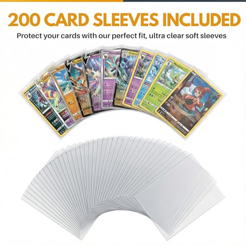 X PRO 1000+ Card Binder Black with 200 Sleeves | TCG, Sports, MTG Storage