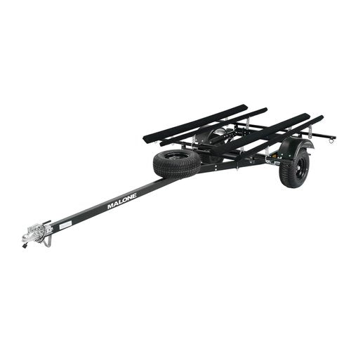 Malone MPG444LB-BLK MicroSport Off-Road LowBed 2 Kayak Trailer with 2 Bunk Kayak Carriers | 20' / 800 lbs Load Capacity | 22" Crossbar to Ground Clearance | Black Powder Coat Finish